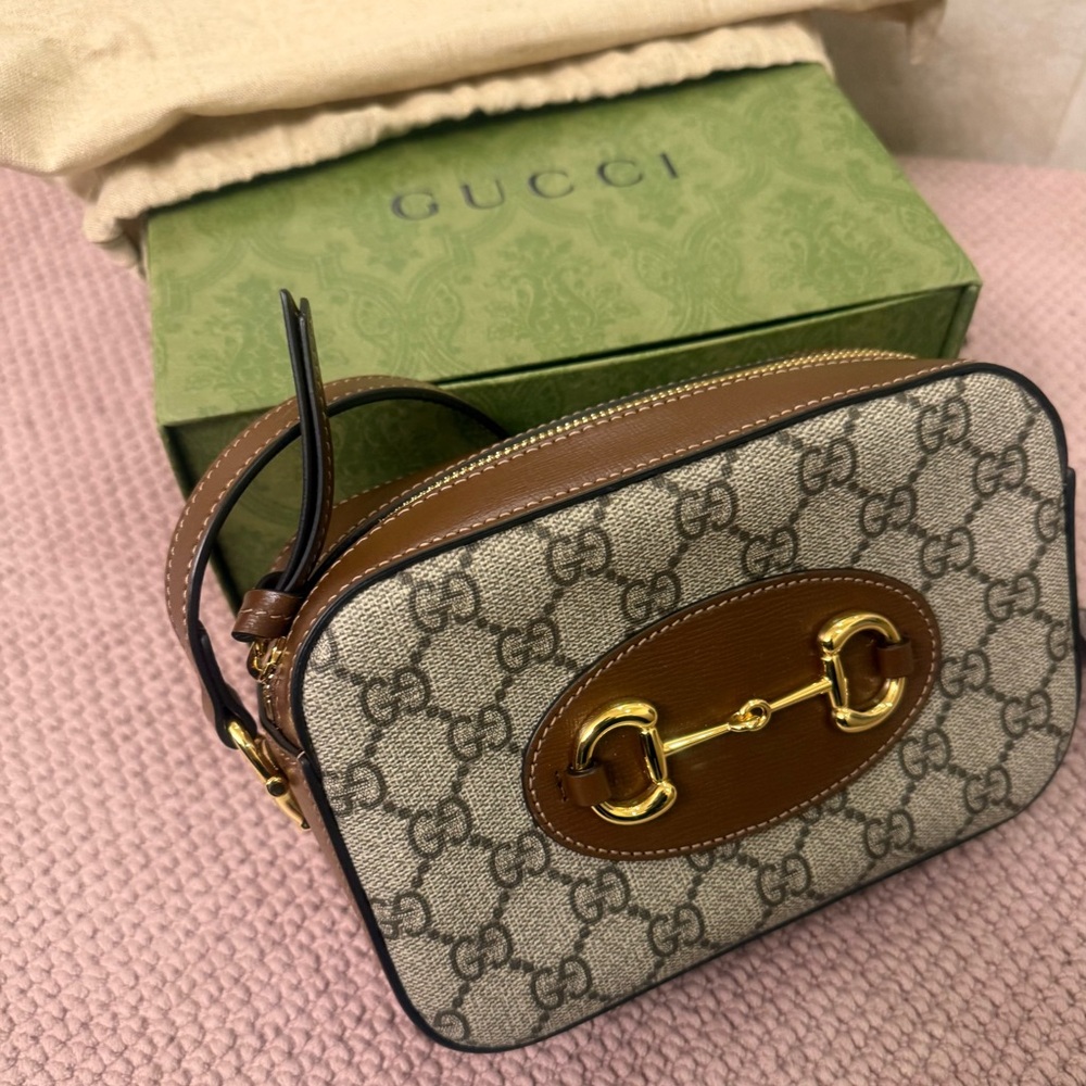 Gucci Brown and Gold Crossbody Bag